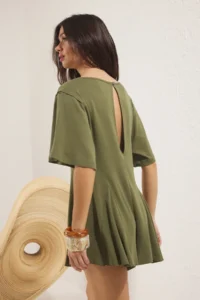 TRENDYOLMİLLA beachwear Khaki Knitting Mini Jumpsuit - Image 2