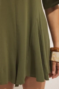 TRENDYOLMİLLA beachwear Khaki Knitting Mini Jumpsuit - Image 3