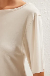 TRENDYOLMİLLA beachwear Stone Rengi Knitting Mini Jumpsuit - Image 5