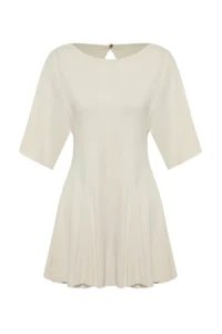 TRENDYOLMİLLA beachwear Stone Rengi Knitting Mini Jumpsuit - Image 8