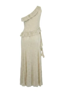 TRENDYOLMİLLA MINT Weaving Maxi Ruffle Detailed Beach Blouse Skirt Set - Image 6