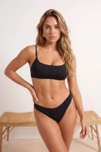TRENDYOLMİLLA Black bralette Covered Regular Waist brazilian Basic Bikini Set - Image 2
