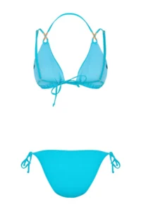 TRENDYOLMİLLA Turquoise Triangle Covered Accessory Detailed Regular Bikini Set - Image 5