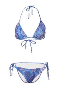 TRENDYOLMİLLA Shawl pattern Triangle Covered Sim textured Regular Waist Regular Bikini Set - Image 4