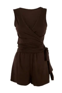 TRENDYOLMİLLA Brown Knitting Mini Binding Detailed Beach Jumpsuit - Image 4