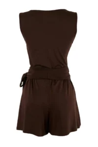 TRENDYOLMİLLA Brown Knitting Mini Binding Detailed Beach Jumpsuit - Image 5