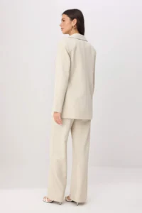 Trendyol Modest Stone relaxed linen look Plain Weaving Bottom&Top Hijab Bottom - Top Set - Image 4
