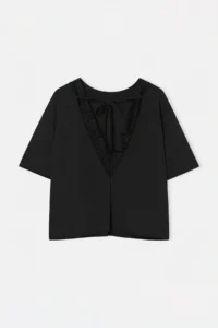 Drop by TrendyolMilla Black Back Light Lace Detailed Oversized Blouse - Image 2