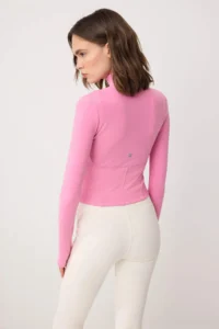 TRENDYOLMİLLA Pink Brushed Soft Material Thumb Hole Knitting Sports Jacket/Sweatshirt - Image 4