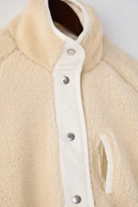 TRENDYOLMİLLA Ecru Plush Knitting Sports Jacket - Image 7
