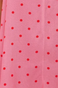 TRENDYOLMİLLA Pink Polka Dot Frilly Rope Sleeveless Viscose Weaving Jumpsuit - Image 4