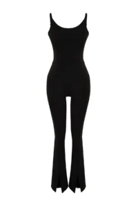 TRENDYOLMİLLA Black Ekstra Shaping Adjustable Rope Sleeveless Destekli Yoga Knitting Sports Jumpsuit - Image 7