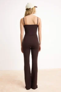 TRENDYOLMİLLA Dark Brown Ekstra Shaping Adjustable Rope Sleeveless Destekli Yoga Sports Jumpsuit - Image 4