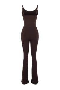 TRENDYOLMİLLA Dark Brown Ekstra Shaping Adjustable Rope Sleeveless Destekli Yoga Sports Jumpsuit - Image 7