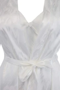 TRENDYOLMİLLA WHITE 2 Sets Satin Weaving Belted Robe + Nightgown - Image 4