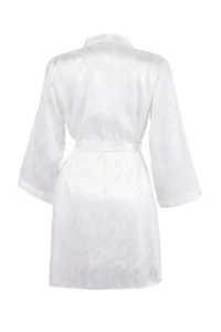 TRENDYOLMİLLA WHITE 2 Sets Satin Weaving Belted Robe + Nightgown - Image 5
