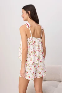 TRENDYOLMİLLA WHITE-Multicolored Printed shally Weaving Pajama Set - Image 4