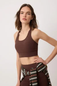 TRENDYOLMİLLA Brown Premium Polyamide Material Supported/Styling Sports bra - Image 2