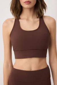 TRENDYOLMİLLA Brown Premium Polyamide Material Supported/Styling Sports bra - Image 3
