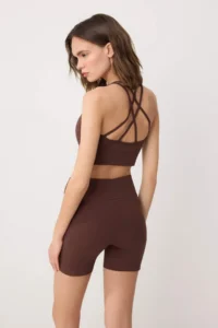 TRENDYOLMİLLA Brown Polyamide Material Knitting Sports Shorts/Short Leggings - Image 4