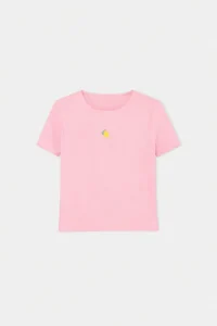 Pink-MINT Embroidered Knitting T-Shirt - Image 2