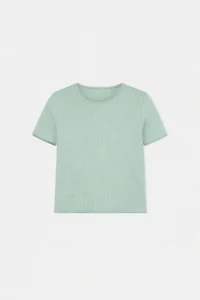 Pink-MINT Embroidered Knitting T-Shirt - Image 4