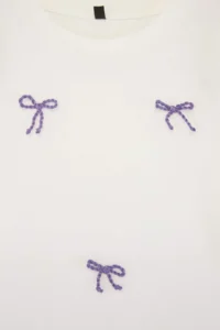 Ecru Plain Knitting Bottom - Top Set - Image 2