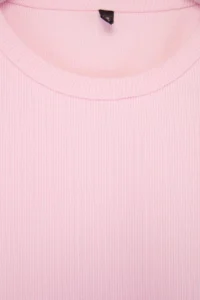 Pink Regular Pattern Crew Neck Girls' Bottom - Top Set - Image 3