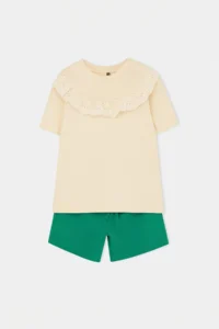Ecru Plain Knitting Bottom - Top Set