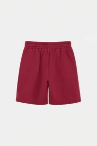 Burgundy-Navy Blue Plain Boys' Knitting Shorts & Bermuda - Image 11
