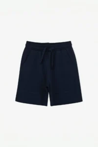 Burgundy-Navy Blue Plain Boys' Knitting Shorts & Bermuda - Image 12