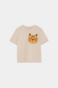 Stone-Ecru 2 Sets Boys' Printed Knitting T-Shirt - Image 4