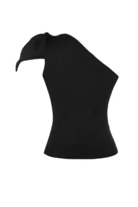 TRENDYOLMİLLA Black Single Arm Fiyonk Detailed Knitwear Blouse - Image 9