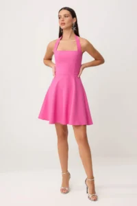 TRENDYOLMİLLA Fuchsia Plain Skirt Opened at Waist Weaving Finike Short / Mini Unlined Elegant/Evening Dress