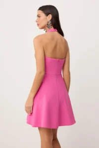 TRENDYOLMİLLA Fuchsia Plain Skirt Opened at Waist Weaving Finike Short / Mini Unlined Elegant/Evening Dress - Image 4
