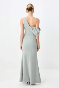 TRENDYOLMİLLA MINT Plain Weaving Finike Maxi Evening Gown & Graduation Dress - Image 4
