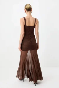 TRENDYOLMİLLA Brown Weaving Maxi Evening Gown & Graduation Dress - Image 4