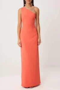 TRENDYOLMİLLA Pomegranate Blossom Plain Weaving Finike Maxi Evening Gown & Graduation Dress - Image 4