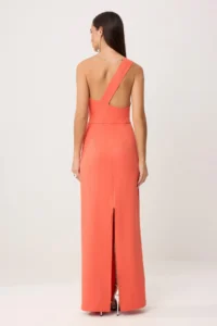 TRENDYOLMİLLA Pomegranate Blossom Plain Weaving Finike Maxi Evening Gown & Graduation Dress - Image 5