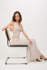 TRENDYOLMİLLA Mink Plain Knitting Tulle Maxi Evening Gown & Graduation Dress - Image 2