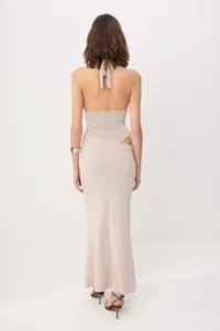 TRENDYOLMİLLA Mink Plain Knitting Tulle Maxi Evening Gown & Graduation Dress - Image 4