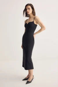 Muse for all x Trendyolmilla Black Biye Detailed Weaving Dress - Image 2