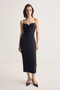 Muse for all x Trendyolmilla Black Biye Detailed Weaving Dress - Image 3