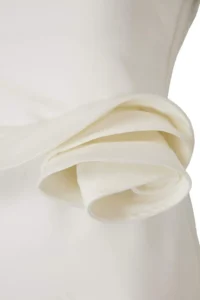 TRENDYOLMİLLA WHITE ROSE Detailed Lined Weaving Short / Mini Dress - Image 2