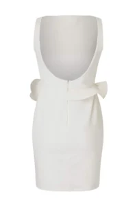 TRENDYOLMİLLA WHITE ROSE Detailed Lined Weaving Short / Mini Dress - Image 3