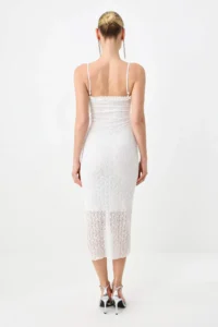 TRENDYOLMİLLA WHITE Midi Lined Knitting Dress - Image 4