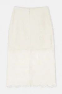 TRENDYOLMİLLA Limited Edition WHITE Shawl pattern Midi Knitting Tulle embroidery Skirt - Image 2