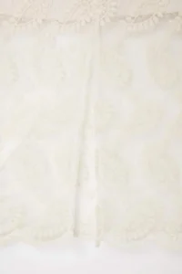 TRENDYOLMİLLA Limited Edition WHITE Shawl pattern Midi Knitting Tulle embroidery Skirt - Image 3