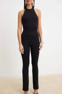 TRENDYOLMİLLA Black Rocky Barbell Collar Sleeveless Knitting Jumpsuit - Image 3