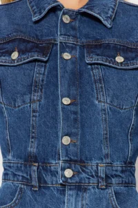 TRENDYOLMİLLA Indigo Stitching Detailed DENIM Jumpsuit - Image 5